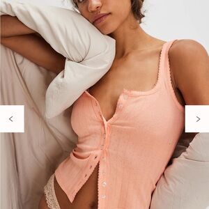 Free People End Game Button-Up Tank Top